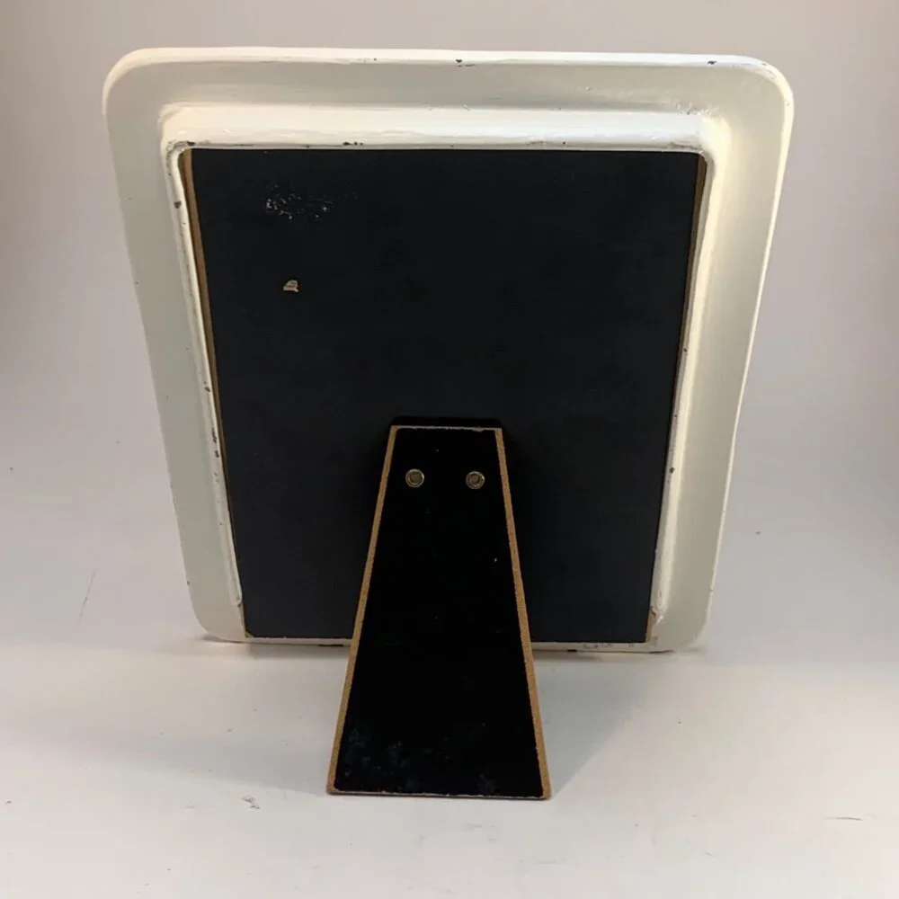 VTG French Country Creamy Off-White Metal Picture Frame‎ 5